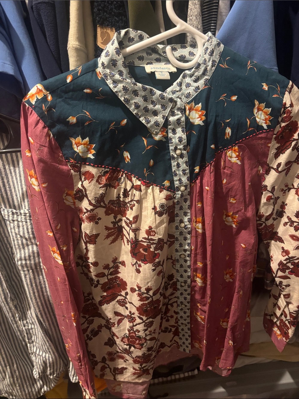Sundance Button-up floral top Small